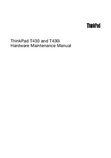 Lenovo ThinkPad T430 manual. Tablet Instructions.